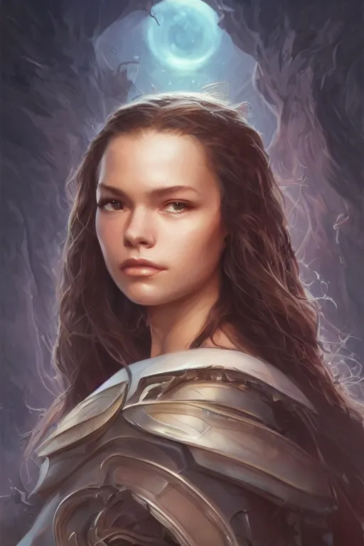 Image similar to olivia rodrigo sour album cover, d & d, fantasy, portrait, highly detailed, headshot, digital painting, trending on artstation, concept art, sharp focus, illustration, art by artgerm and greg rutkowski and magali villeneuve