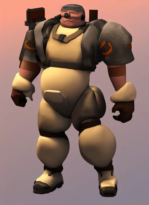 Image similar to heavy weapons guy, team fortress 2, source engine, detailed render