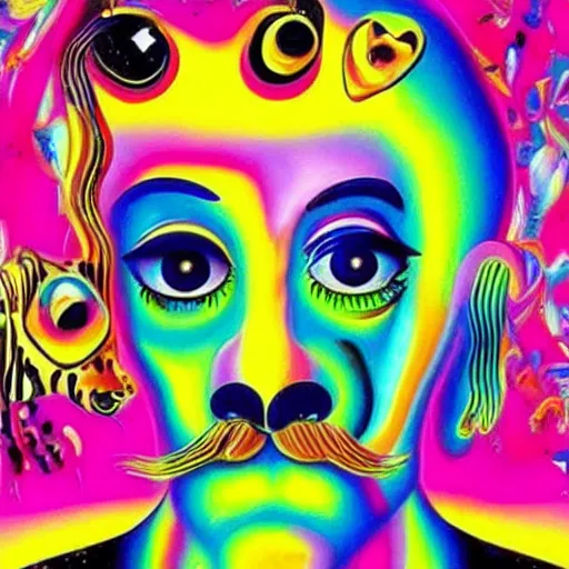 Prompt: Lisa Frank and Salvador Dali Collaboration