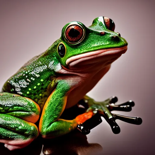Image similar to a portrait photo of frog dog, award winning photography, 5 0 mm