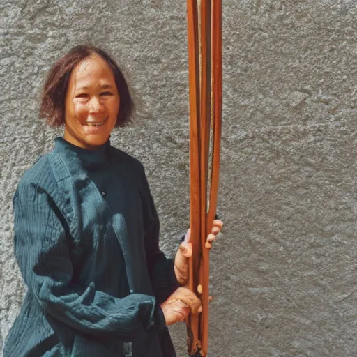 Image similar to a woman holding a kanabo