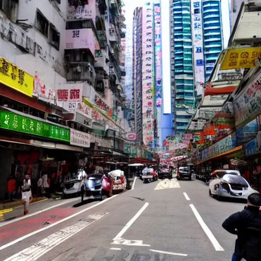 Image similar to a street on Mong Kok, Hong Kong during the day