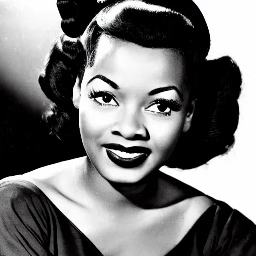 Image similar to photo of a beautiful 1 9 5 0 s black actress