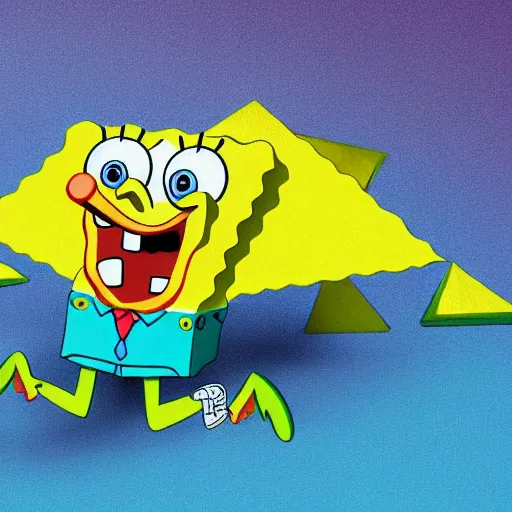 Prompt: spongebob trianglepants!!!!!, trending on artstation, cgsociety, 4 k, 8 k