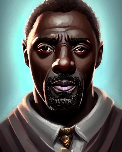 Image similar to cute little anthropomorphic idris elba, cute and adorable, pretty, beautiful, dnd character art portrait, matte fantasy painting, deviantart artstation, by jason felix by steve argyle by tyler jacobson by peter mohrbacher