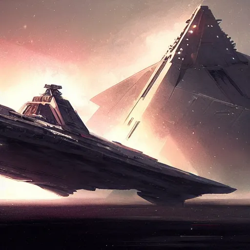 Prompt: concept art of an star destroyer by greg rutkowski