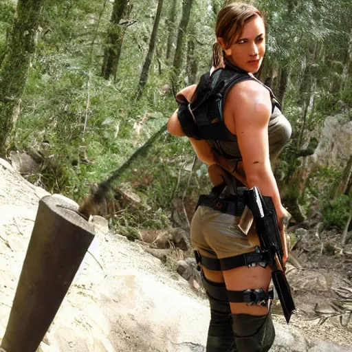 Image similar to goose as lara croft