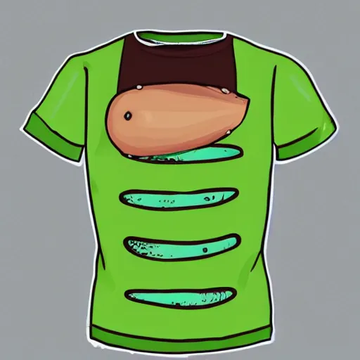 Prompt: avocado cupcake on shirt by aenami, alena