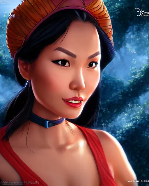 Image similar to charming filipina woman character portrait, by don bluth, sci - fi environment, highly detailed, dynamic shadows, 4 k, wallpaper - 1 0 2 4