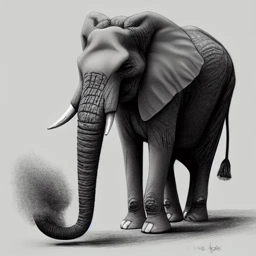 Prompt: dust in the air as an elephant, digital art, digital art