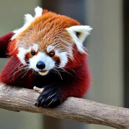 Prompt: a red panda delivering the state of the union