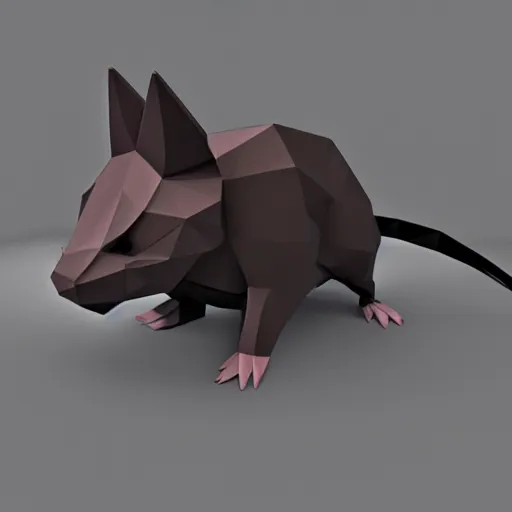 Image similar to 3 d render of a ps 1 rat, low poly count, raytraced, 3 0 8 0 ti