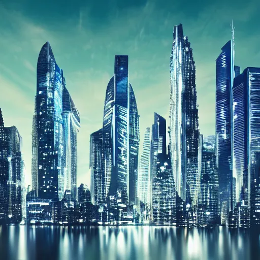 Prompt: futuristic city skyline, 1 0 8 0 p hd photo