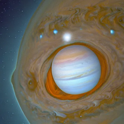 Prompt: alien swimming in lava on Jupiter, award winning photograph