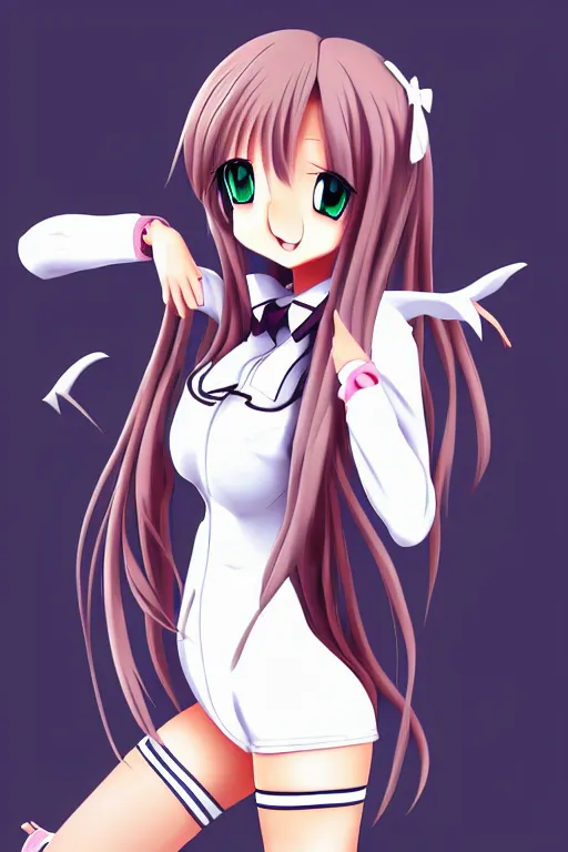 Image similar to full body anime portrait of a cute, bunny suit, playboy, shoes, lace, android girl round eyes long hair dressed in a school uniform inside the school cinematic stunning highly detailed 4 k anatomically correct