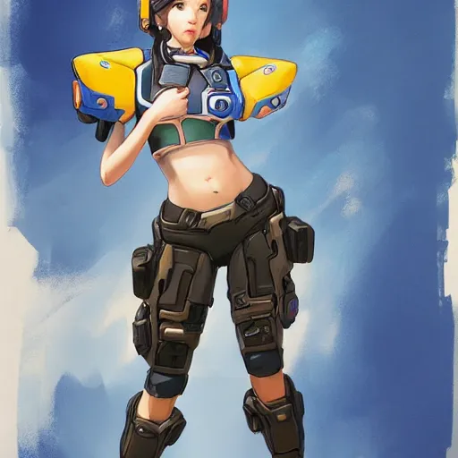 Prompt: D.VA from Overwatch wearing a police uniform by Kim Jung Gi, holding handcuffs in one hand Blizzard Concept Art Studio Ghibli. oil paint. 4k. by brom, Pixiv cute anime girl wearing police gear by Ross Tran, Greg Rutkowski--cfg_scale 12