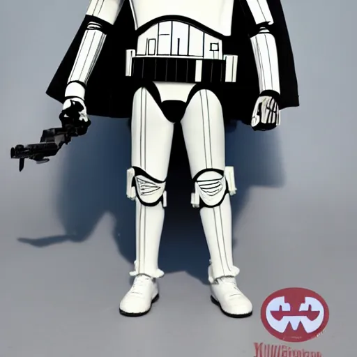 Prompt: yannic kilcher cosplay stormtrooper, stop motion vinyl action figure, plastic, toy, butcher billy style