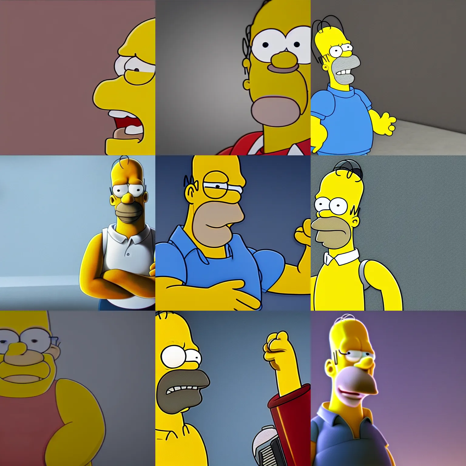 Prompt: long shot photorealistic Homer Simpson, 4k, ultra HD
