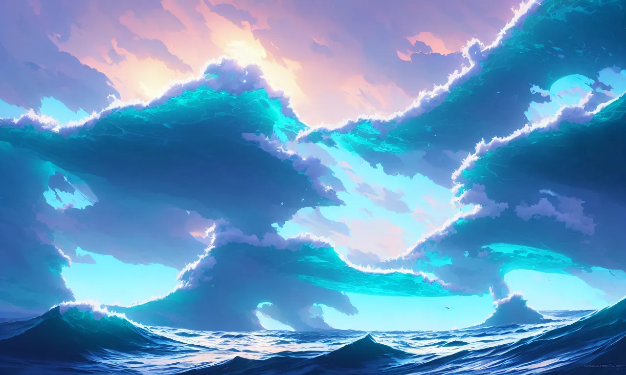 Image similar to stormy ocean, behance hd by Jesper Ejsing, by RHADS, Makoto Shinkai and Lois van baarle, ilya kuvshinov, rossdraws global illumination