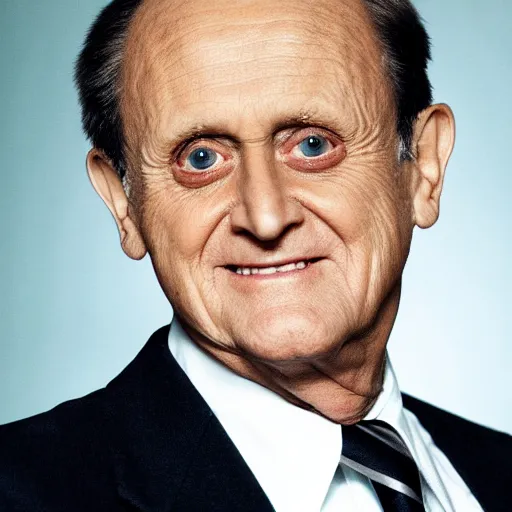 Image similar to a image of Bob Newhart. Head shot.