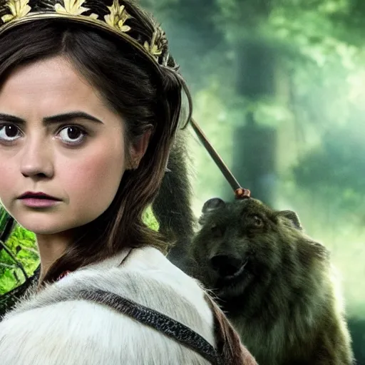 Prompt: jenna coleman as princess mononoke