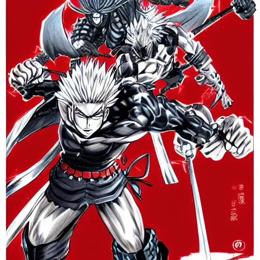 Prompt: warrior by Yusuke Murata