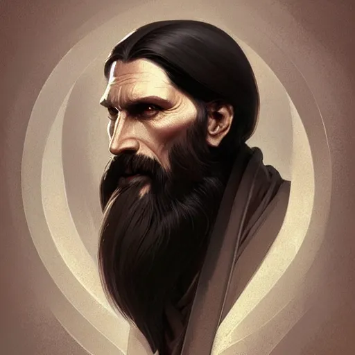 Prompt: Grigori Rasputin, D&D, fantasy, intricate, elegant, highly detailed, digital painting, artstation, concept art, matte, sharp focus, illustration, art by Artgerm and Greg Rutkowski and Alphonse Mucha