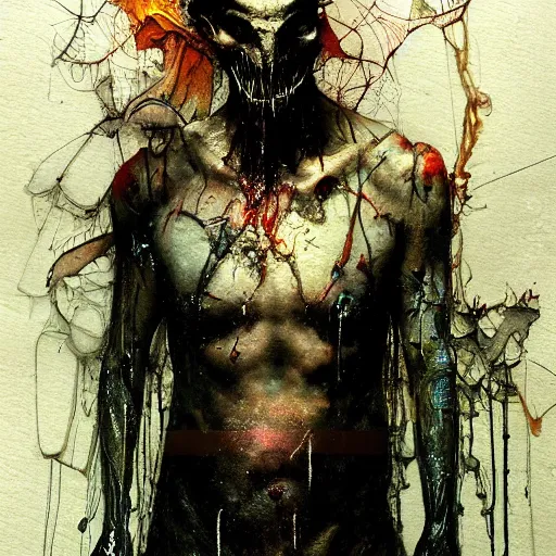 Image similar to mutant fishman by emil melmoth zdzislaw belsinki craig mullins yoji shinkawa realistic render ominous detailed photo atmospheric by jeremy mann francis bacon and agnes cecile ink drips paint smears digital glitches glitchart