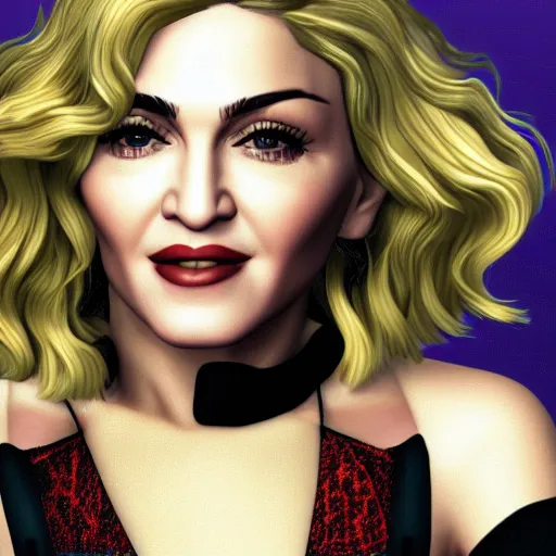 Image similar to a closeup of madonna. snapshot from the sims