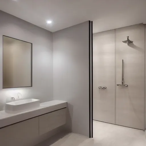 Image similar to modern house, minimalist style mcgee and co, interior design, toilet mounted on ceiling