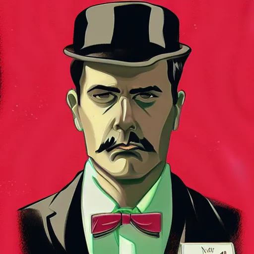 Image similar to Portrait of a 1930’s Pulp Noir Detective in the style of Phil Noto