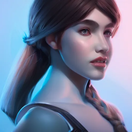 Image similar to stylized portrait of a young and strong girl by Artgerm, concept art, detailed face, digital art, octane render trending on artstation, 4k, 8k, HD