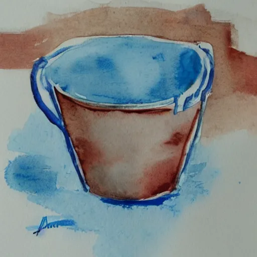 Image similar to Try to catch the deluge in a paper cup, watercolor, ink,