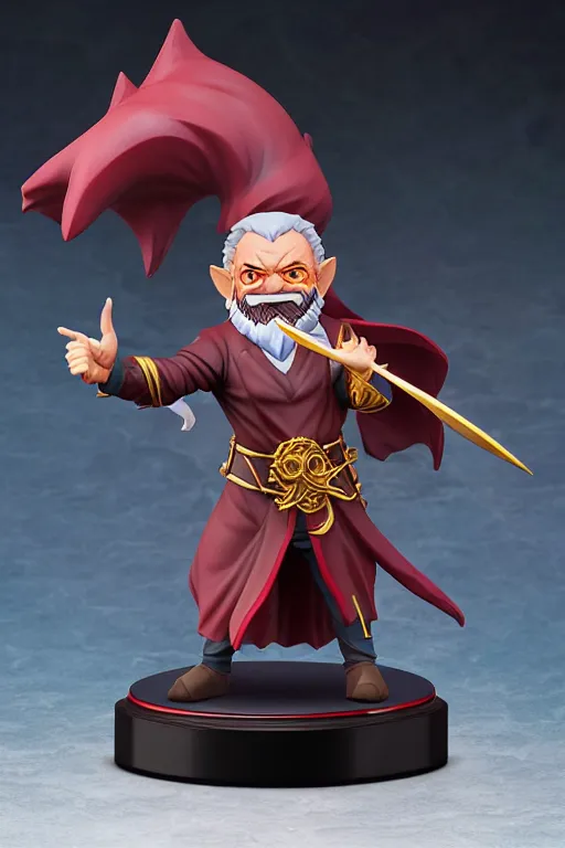 Image similar to still high quality figurine of president lula as a dungeons and dragons sorcerer, tsurime eyes, tareme eyes, personification, dynamic pose, detailed product photo, featured on amiami, tone mapped, beautiful composition, 8 5 mm, f. 1 4