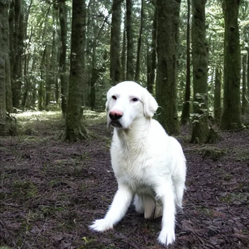 Image similar to white retriever in a forest