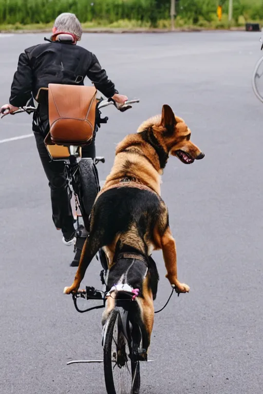 Image similar to dog riding a bike