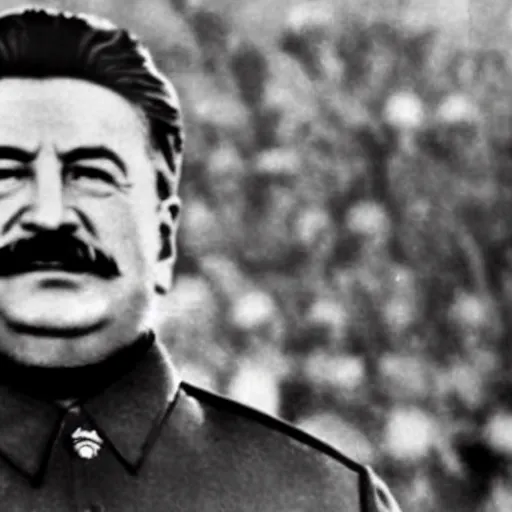 Prompt: stalin stands at the gate on the football field and catches the ball, photo of stalin at the stadium