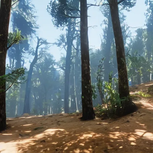 Prompt: An ipê amarelo forest in Red Dead Redemption 2