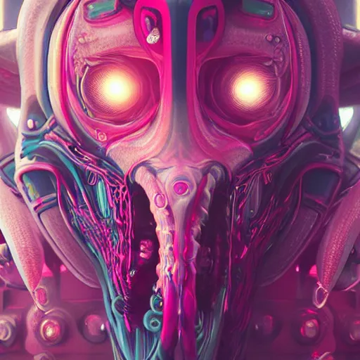 Image similar to portrait of a squid monster. intricate abstract. cyberpunk, intricate artwork. neon eyes, by Tooth Wu, wlop, beeple. octane render, trending on artstation, greg rutkowski very coherent symmetrical artwork. cinematic, hyper realism, high detail, octane render, 8k