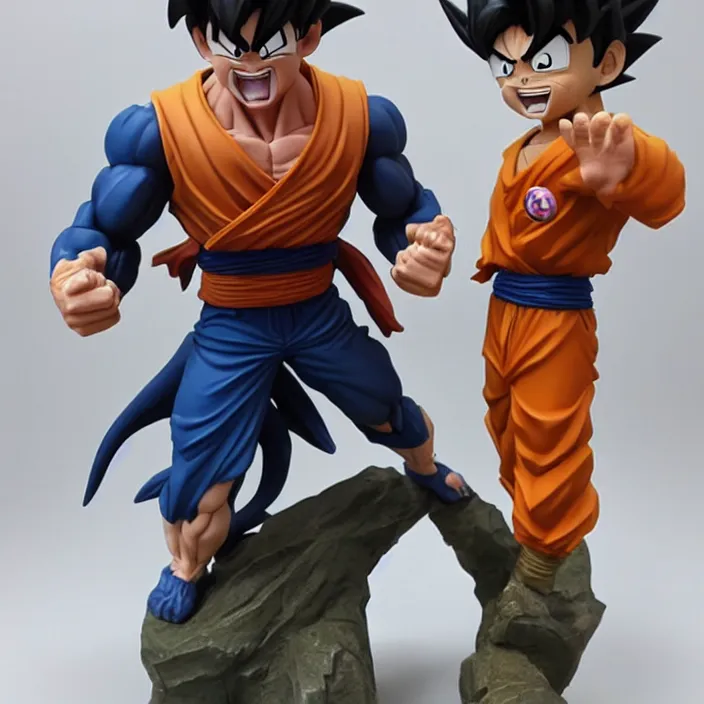 Prompt: real abomination Son Goku, imsorryjon, Realistic Son Goku, figurine, detailed product photo