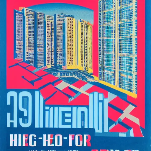 Image similar to A 1980s poster for a Singaporean HDB flat