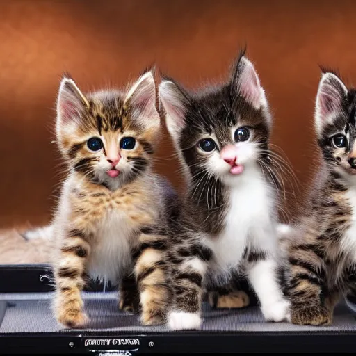 Prompt: an amazing award winning photo of kittens playing in a band on stage, very detailed and sharp, 4k hdr, masterpiece