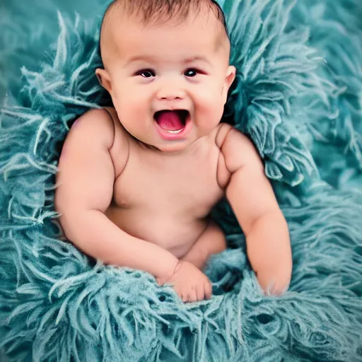 Image similar to dwayne johnson as baby, baby photography