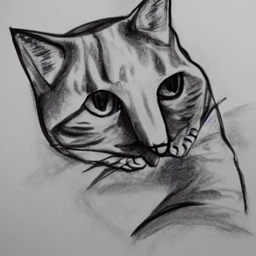 Image similar to dark ink sketch melting cat