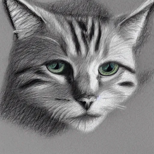 Image similar to crayon drawing of a cat