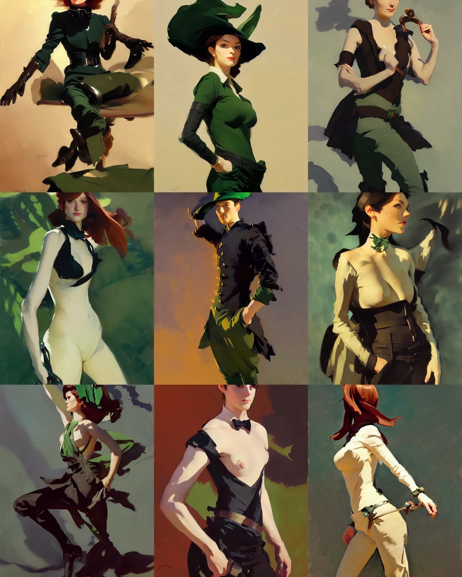 Prompt: black ginger green cloth fabric jodhpurs greg manchess painting by sargent and leyendecker, studio ghibli, fantasy, medium shot, asymmetrical, intricate, elegant, matte painting, illustration, hearthstone, by rhads by greg rutkowski, by greg tocchini, by james gilleard, by joe fenton