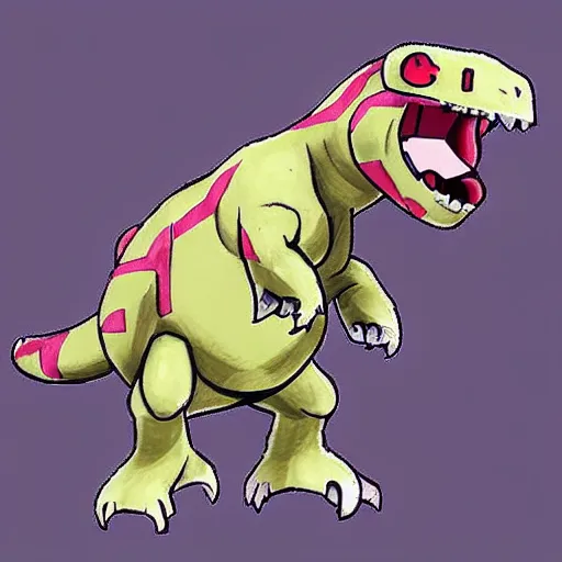 Prompt: cute iguanodon pokemon, in the style of ken sugimori