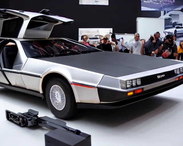 Image similar to new prototype delorean, dslr