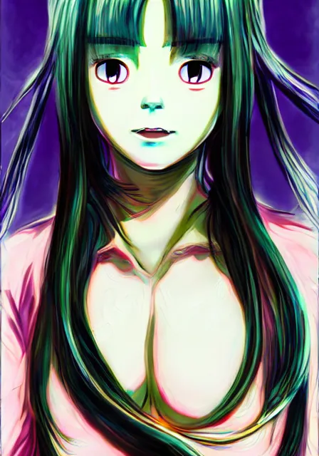 Image similar to portrait of a beautiful slime woman by junji ito, tsurumaki kazuya, 8 k, hd, saturated, flcl, hyperreality