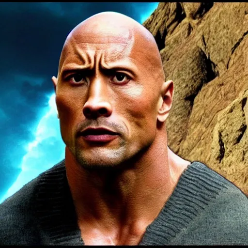 Image similar to Dwayne Johnson is The Boulder!, Avatar: The Last Airbender!, cinematic shot